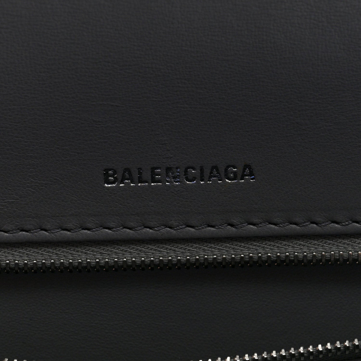 Shiny Calfskin Crocodile Embossed Medium Hourglass Top Handle Bag Balenciaga Grey