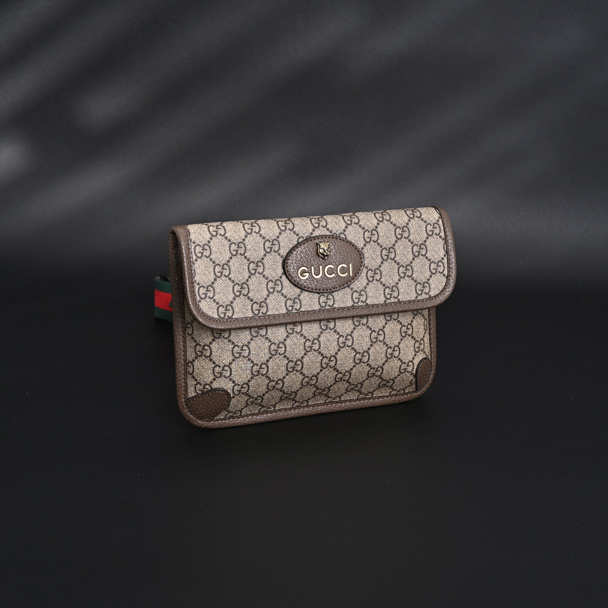 Gucci Ophidia GG Supreme Mini Belt Bag – Beige/Ebony with Web Stripe