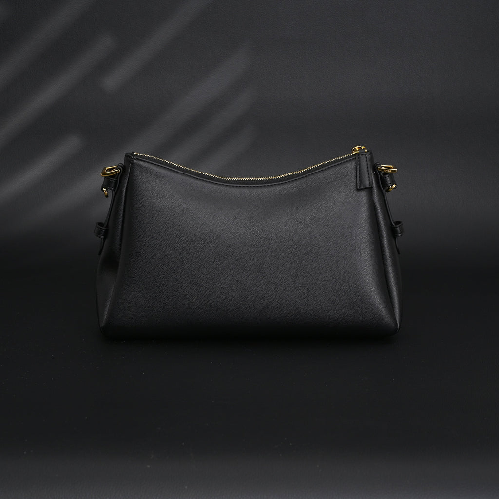 Prada Cleo Black Brushed Leather Shoulder Bag