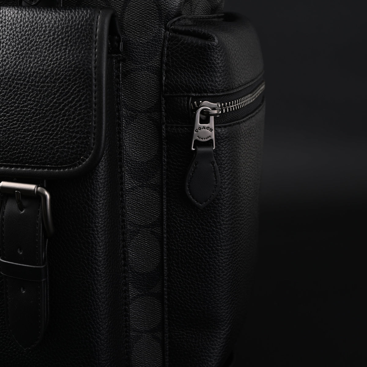 Coach Men’s Leather Backpack – Black Signature Canvas