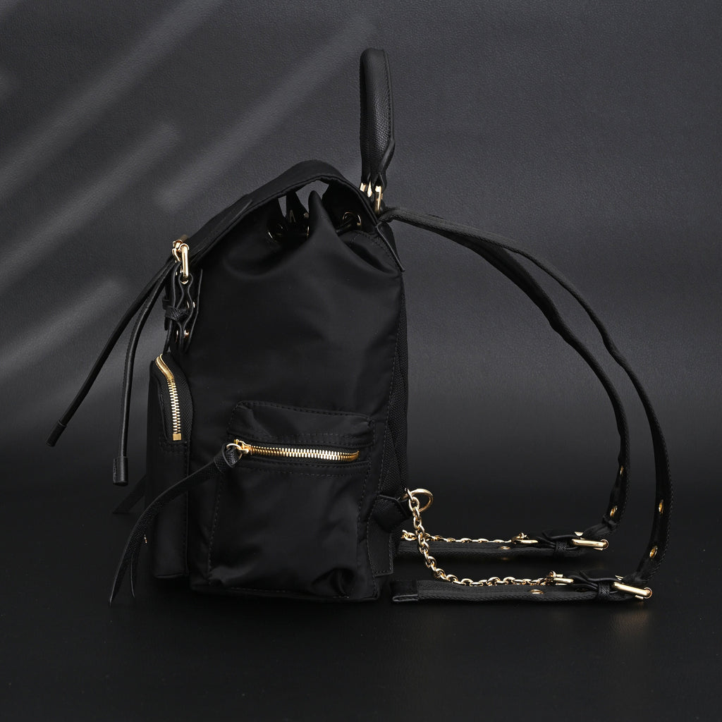 Burberry The Rucksack – Black Nylon & Leather Backpack with Gold-Tone Hardware